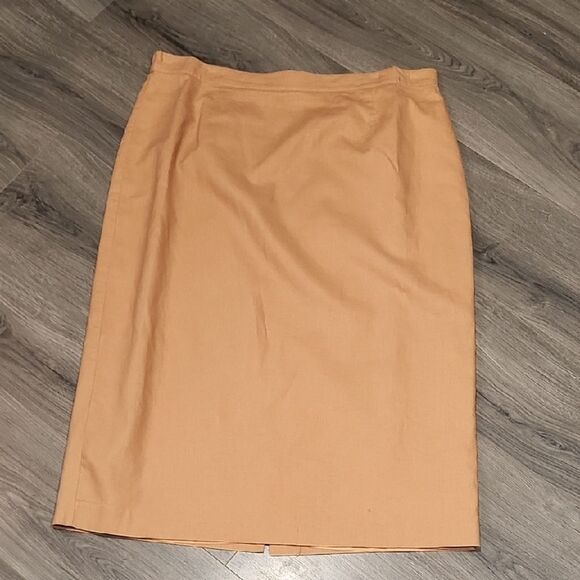 GUC Vintage Peachy Taupe Linen/Cotton Blend Maxi Skirt - Picture 1 of 5